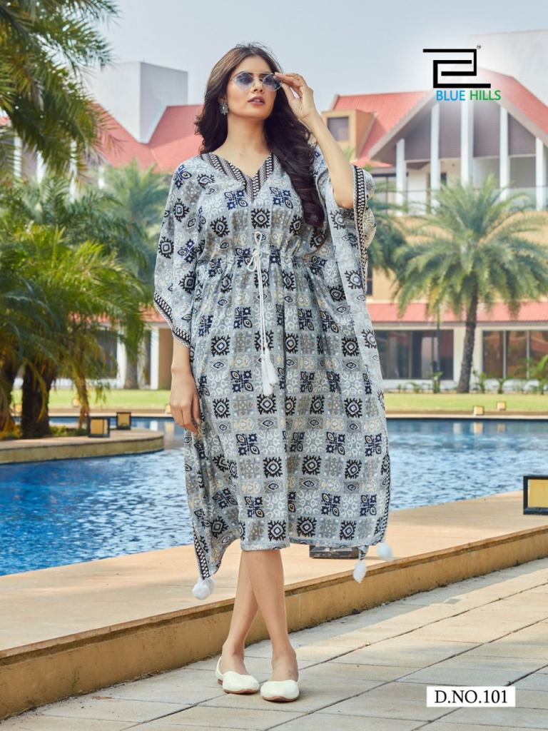 Blue Hills Stare Vol 5 Rayon Kaftan Style Kurtis Catalog