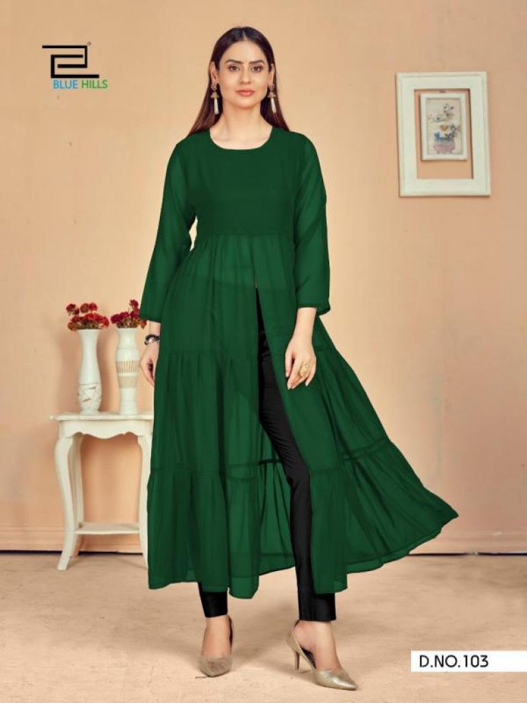 Buy Black Printed Georgette Floral Long Kurti Online in India  Velvet  dress designs Long kurti designs Frock for women