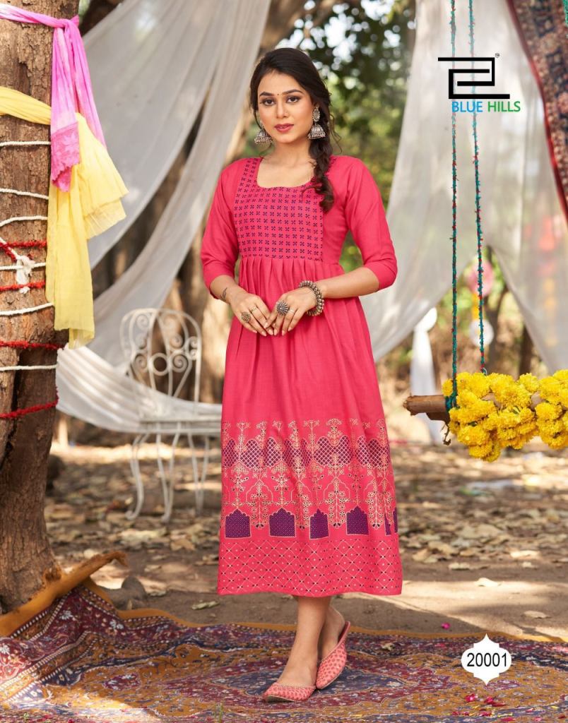 Blue Hills Trend Vol 25 Catalog Ethnic Wear Long Anarkali Kurtis 