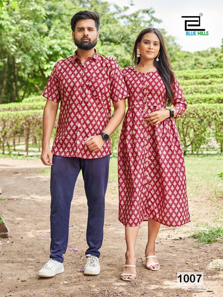 Buy now... Bagru hand block printed couples dress ( kurti + shirt ) by  whatsapp +918875877278 . | Couple dress, Hand block printed, Kurti