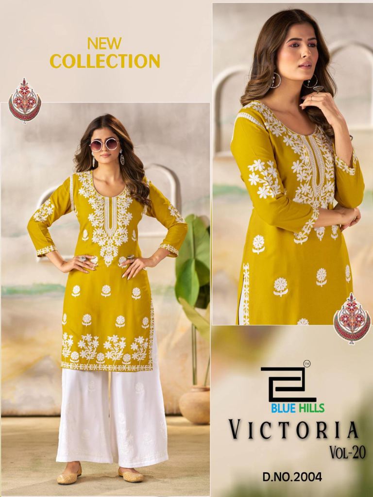 Blue Hills Victoria Vol 20 Thread work Kurti And Pant