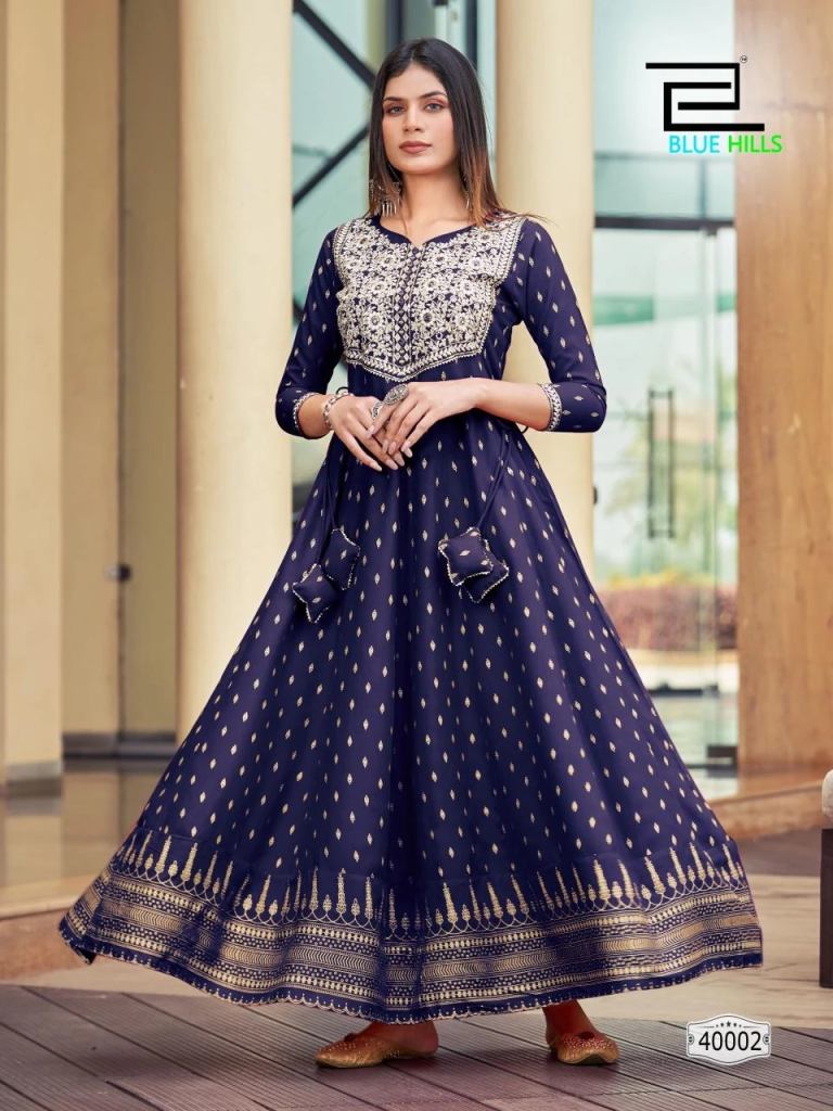 Blue Hills Walkway 40 Nx Rayon Casual Anarkali Style Kurti Collection 