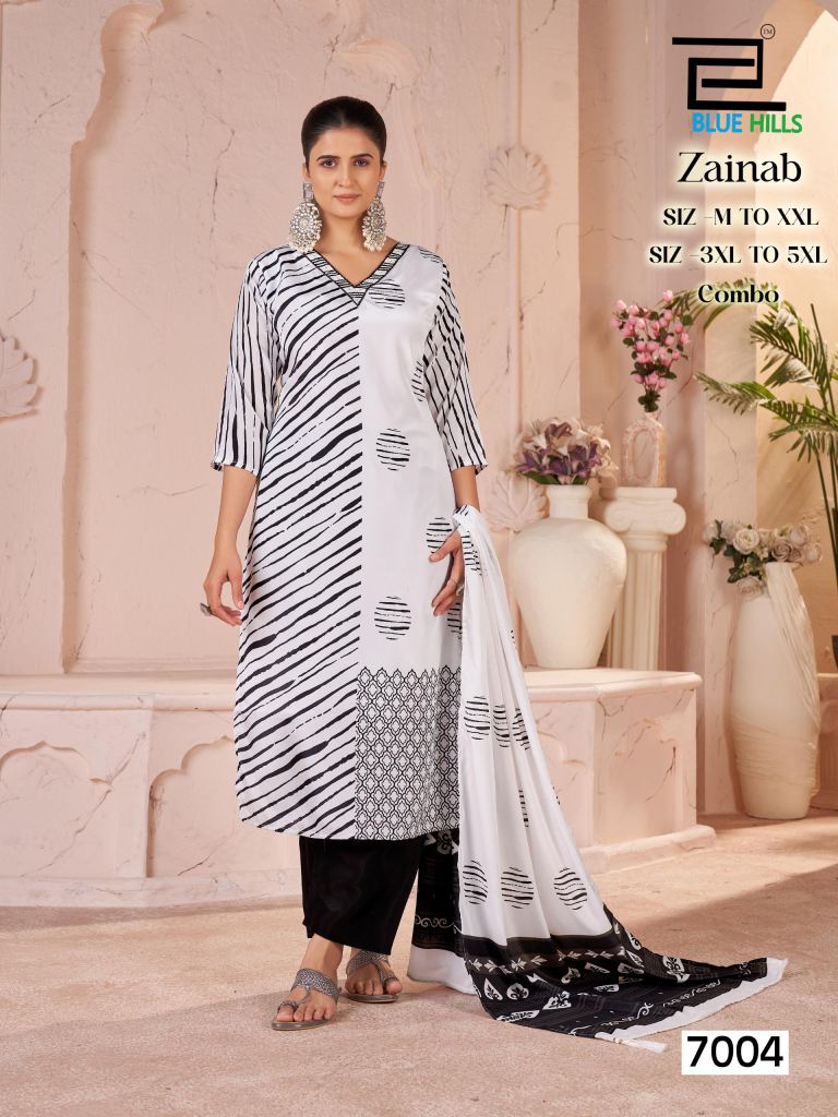 Blue Hills Zainab Digital Printed Kurti Pant And Dupatta