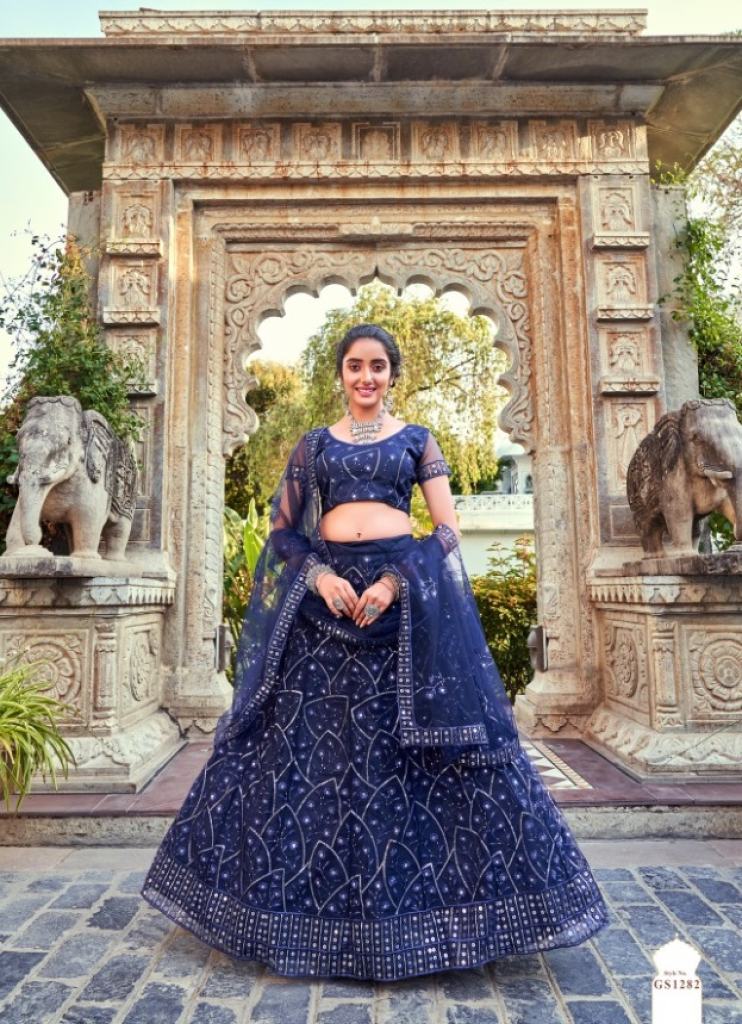 Blue Soft  Net  Embroidered Latest Designer Sequins Lehenga Choli