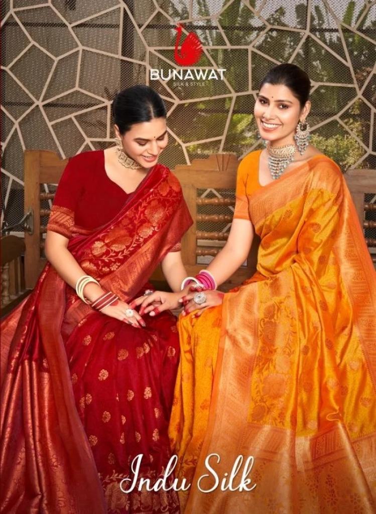 Bunawat Indu Silk Gold Weaving Wedding Saree Collection 