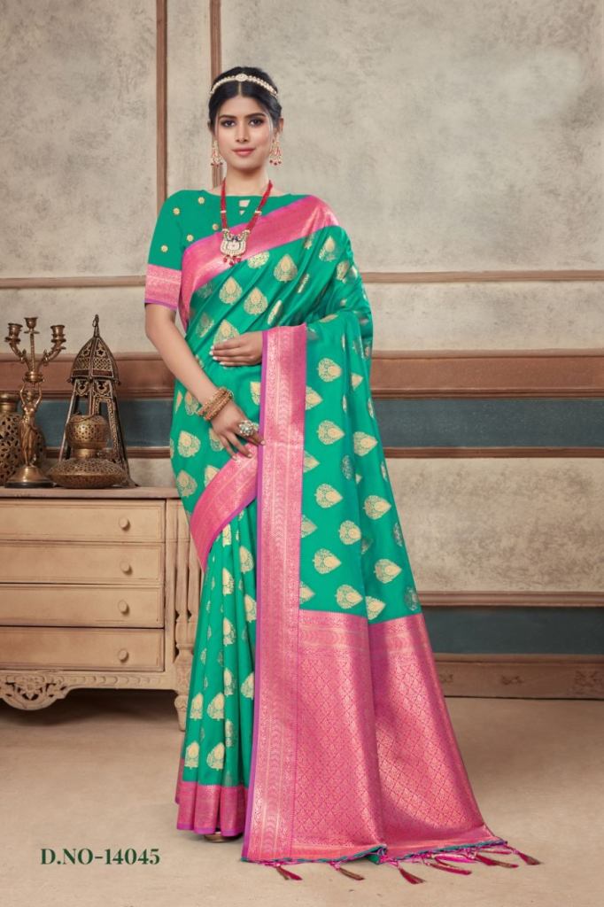 Buy Bunawat Katha Silk Ethnic Wear Zari Woven Silk Saree Collection