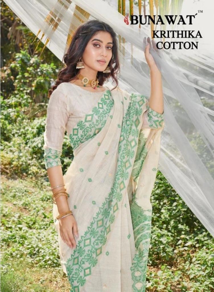 Bunawat Krithika Cotton With Handwork Silk Saree Collection 