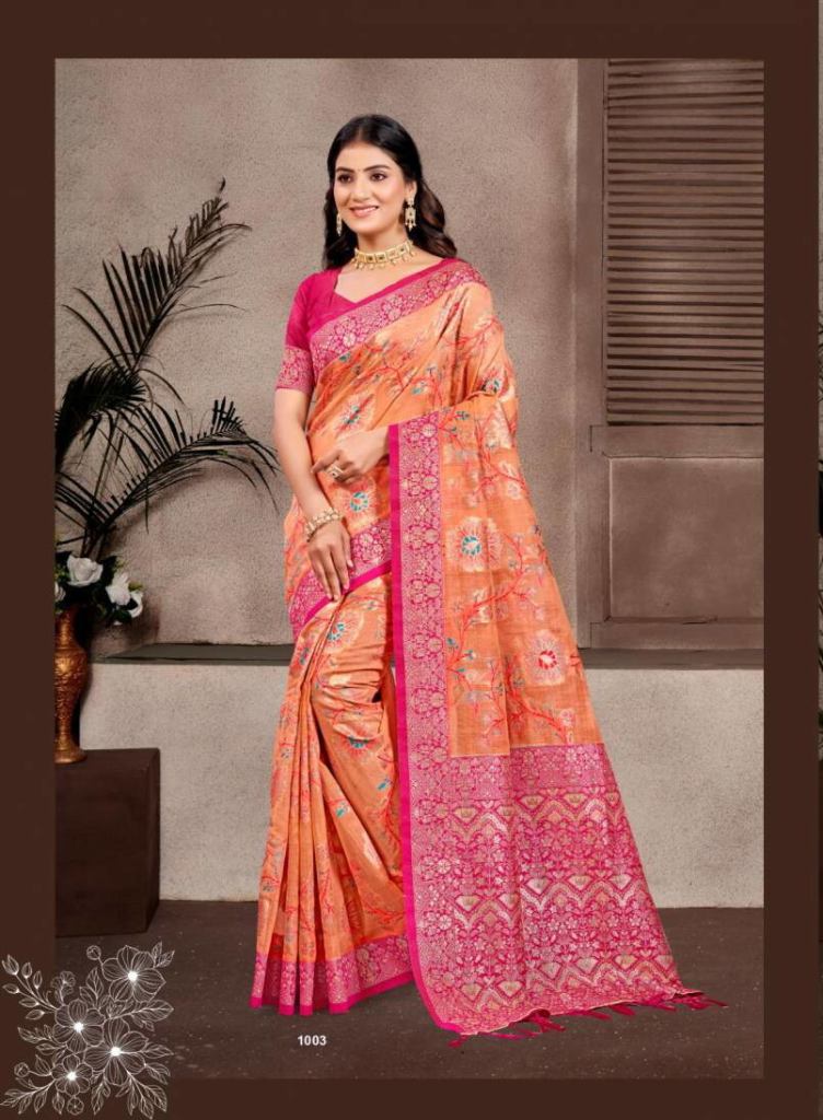 Bunawat Little Champ Sangam Prints Meena Worked Saree