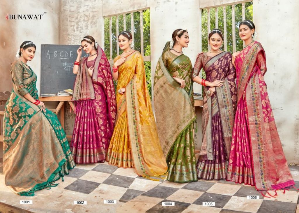 Buy Bunawat Rashmik Designer Organza Saree Collection