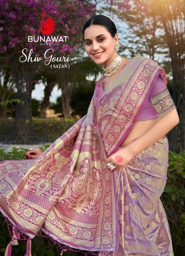 Bunawat Shiv Gouri Satin Silk Wedding Wear Saree Collection 