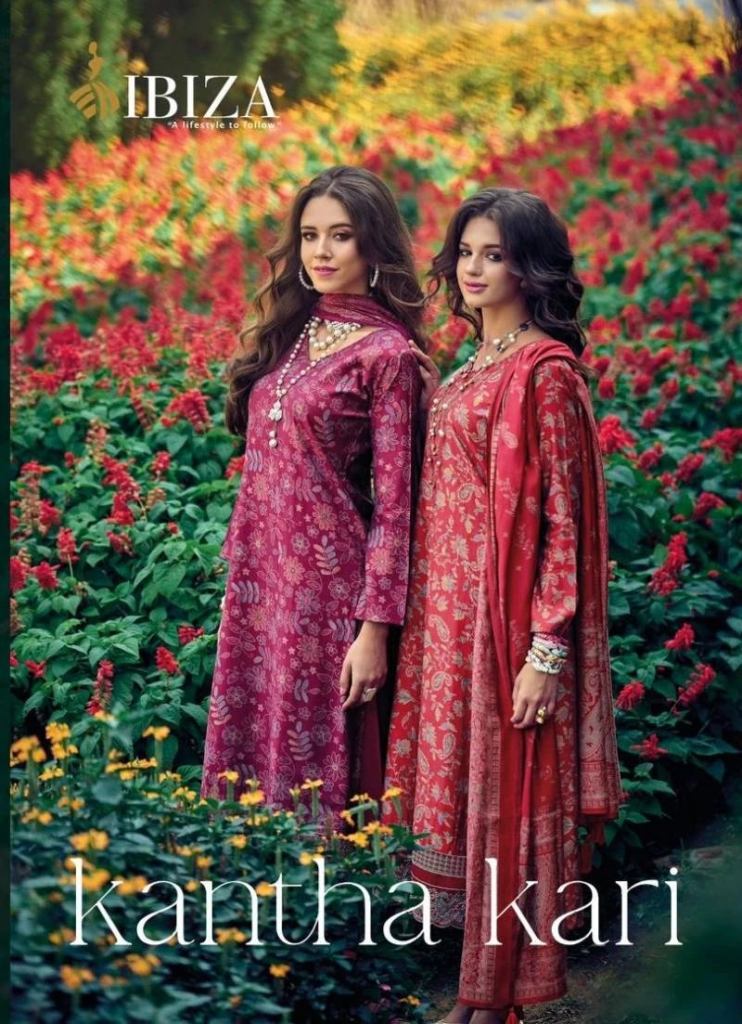 Buy Now Ibiza Kantha Kari Gorgeous Viscose Maslin With Embroidery Work Designer Salwar Suits 