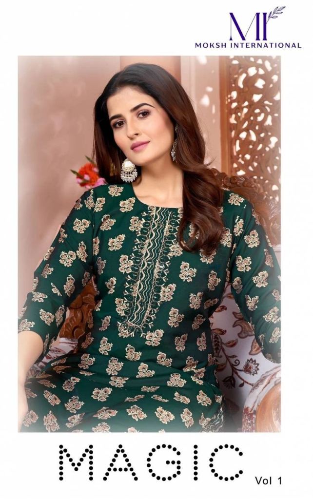 Casual Wear Moksh Magic Vol 1 Pretty  Royal Silk Kurti With Bottom Set