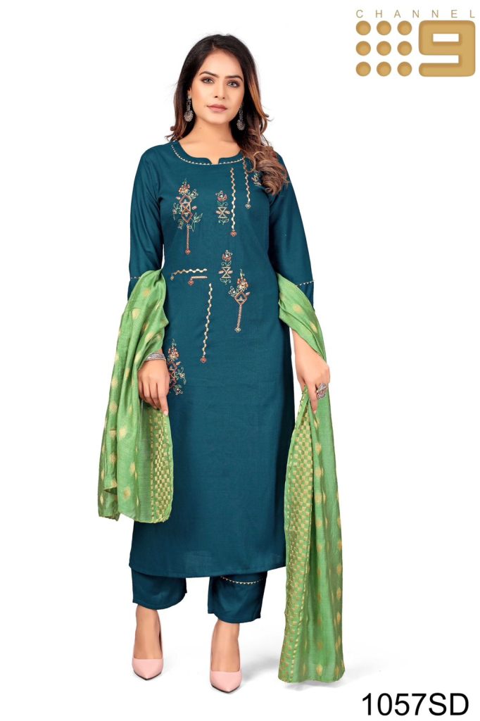 Channel 9 Series 1054SD To 1058SD Kurtis With Bottom Dupatta Collection