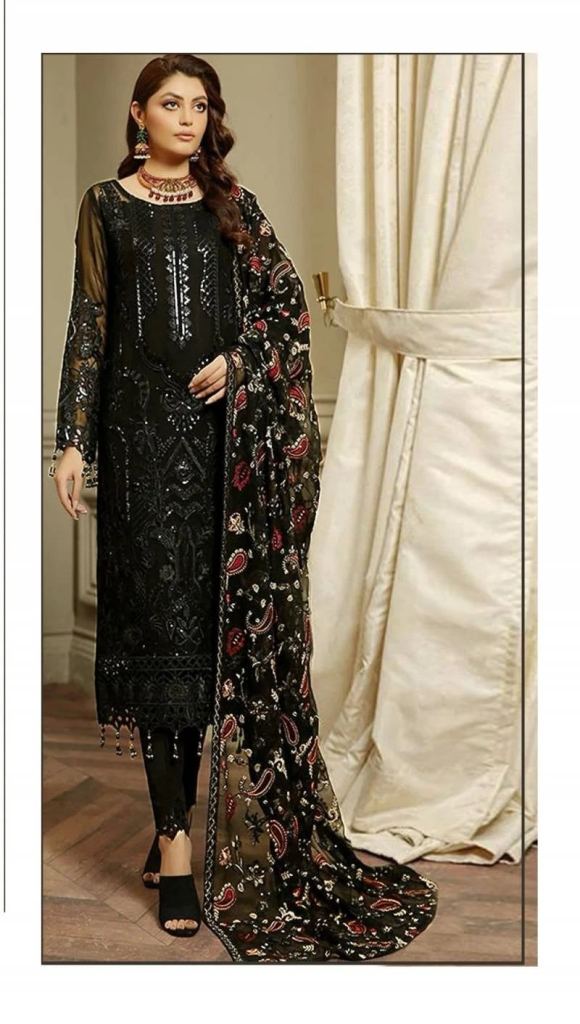 Charming Bilqis B 43 Georgette Embroidery Designer Pakistani Dress Material