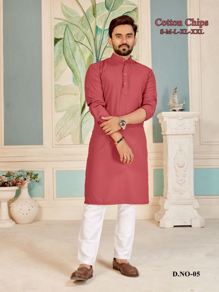 Cotton Chips Casual Wear Cotton Mens Kurta Collection