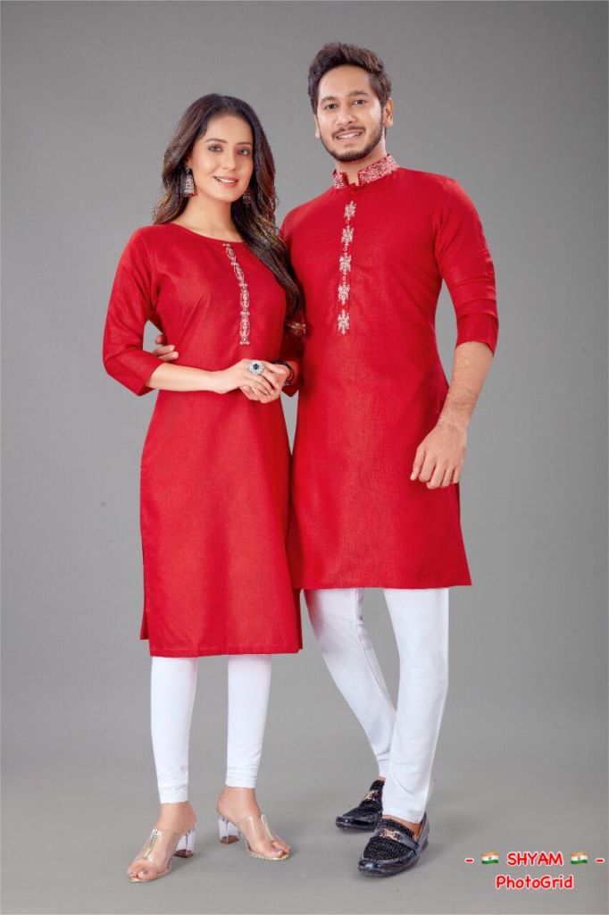 Couple Red  Kurtis & Kurta Couple Trendy Stylish combo collection