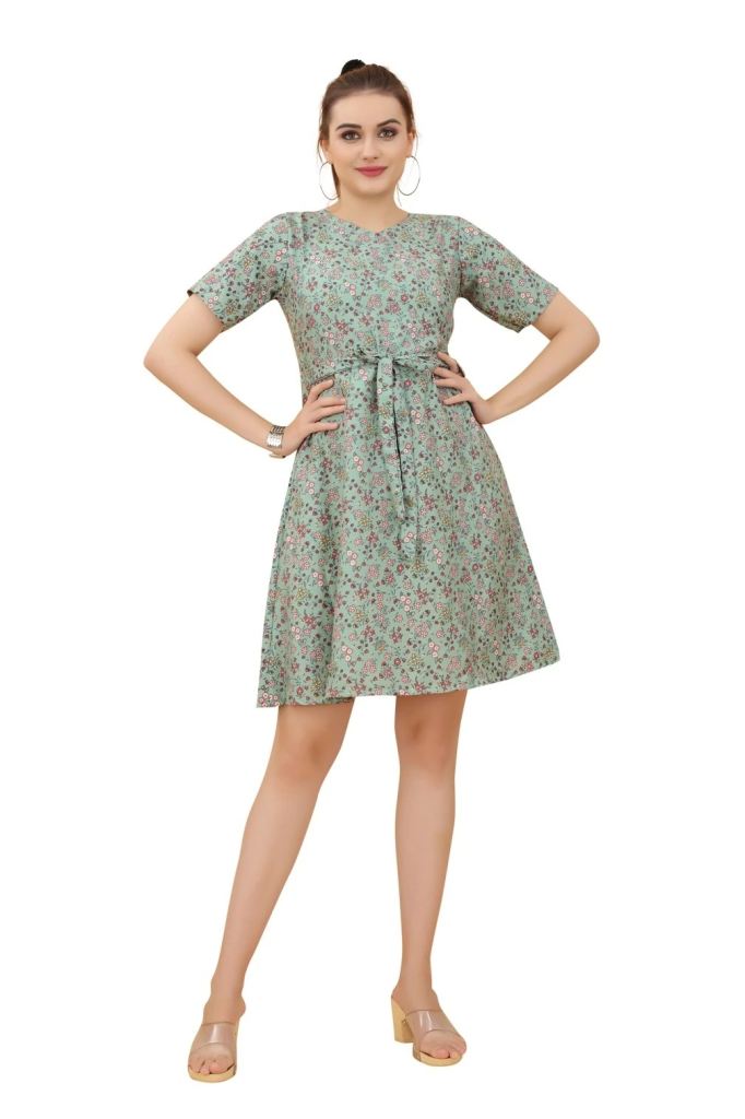 Crepe Western 01 Printed Western Wear Short Frocks