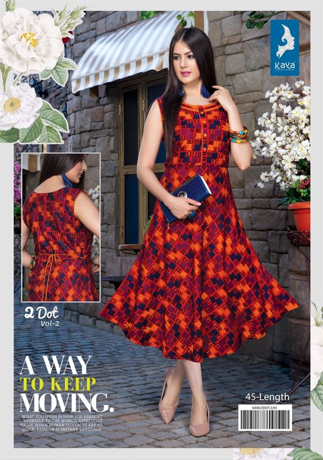 2 dot vol 2 by kaya fashion printed designer kurtis catalogue 