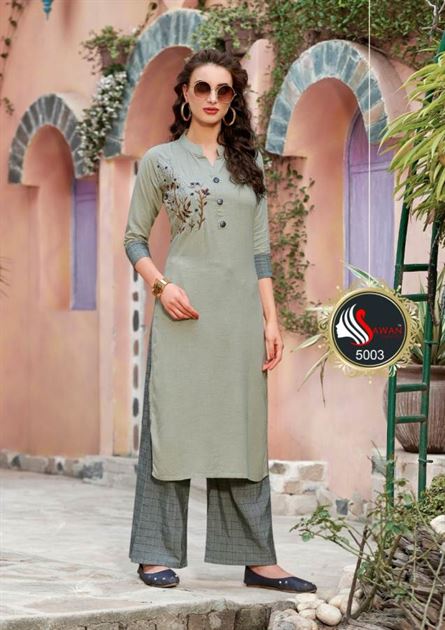 sawan present Dani  Vol 5 Heavy Rayon Printed Kurti With Palazzo collection