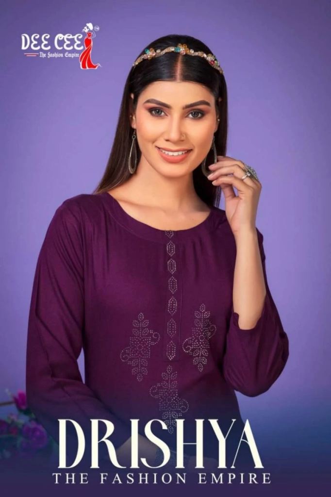 Deecee Drishya Heavy Rayon Naira Cut Plain Kurtis