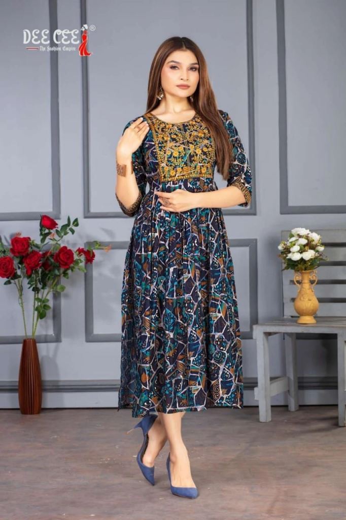 Deecee Rasbhari Model Chanderi Anarkali Kurti