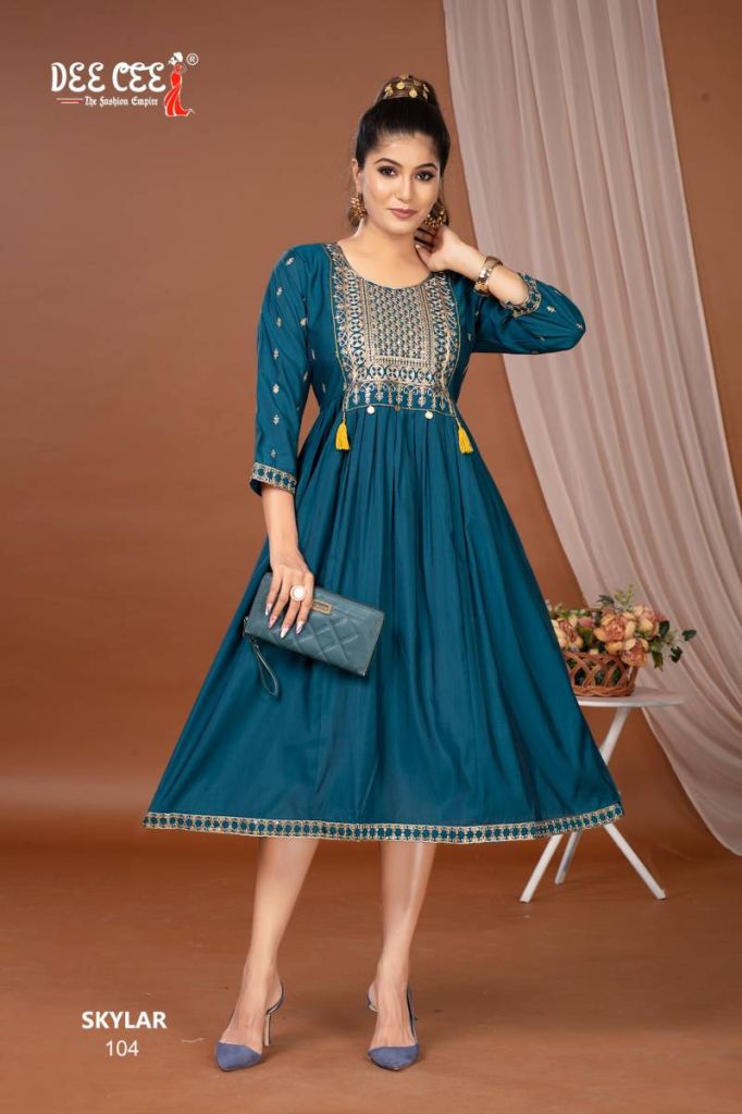 Deecee Skylar Roman Silk Fancy Kurtis