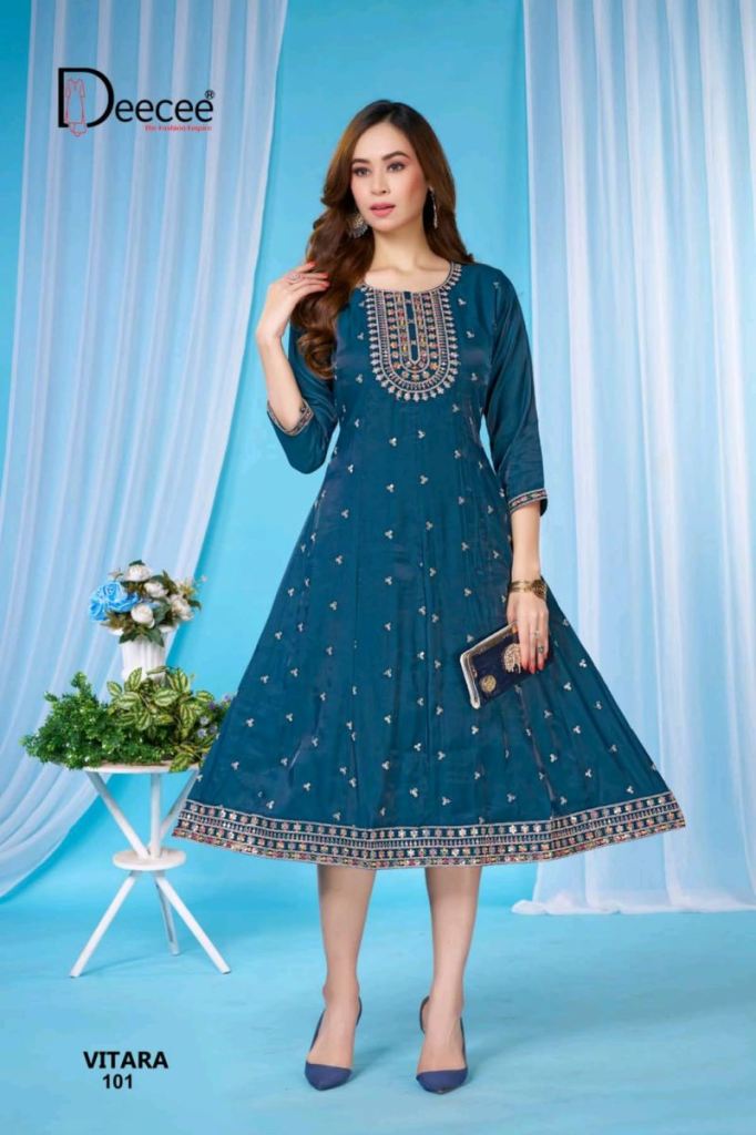 Deecee Vitara Embroidered Flared Kurti