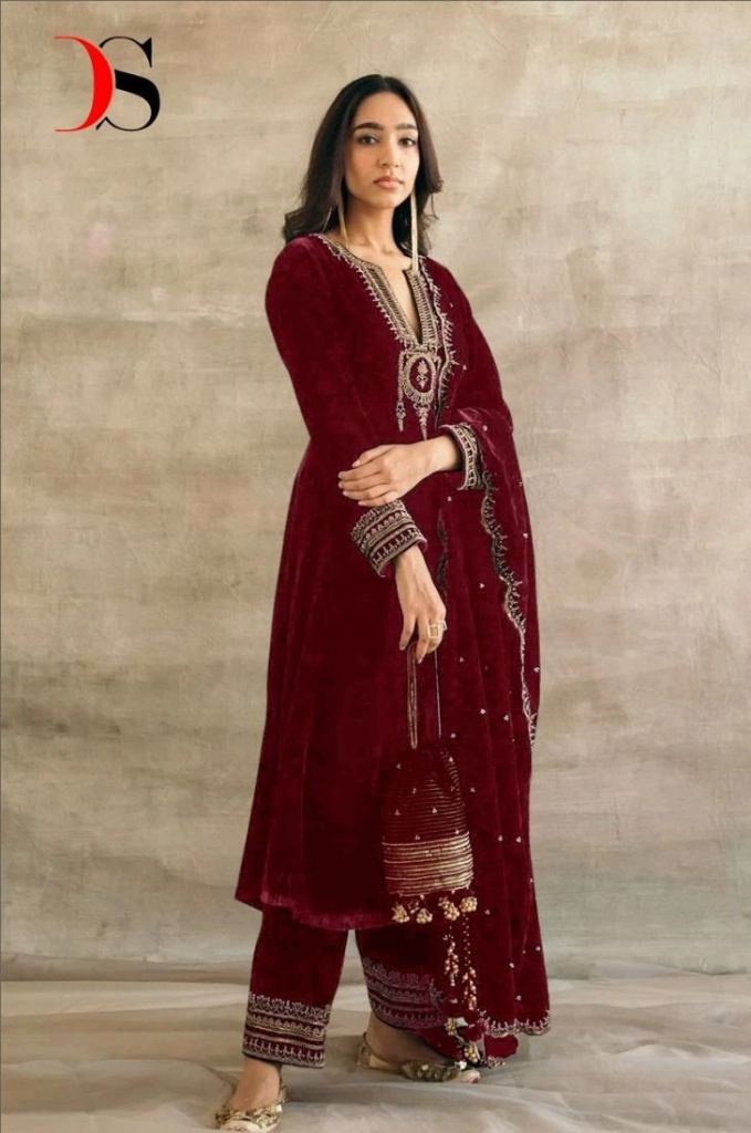 Deepsy 105 Abc Velvet Embroidered Salwar Suits