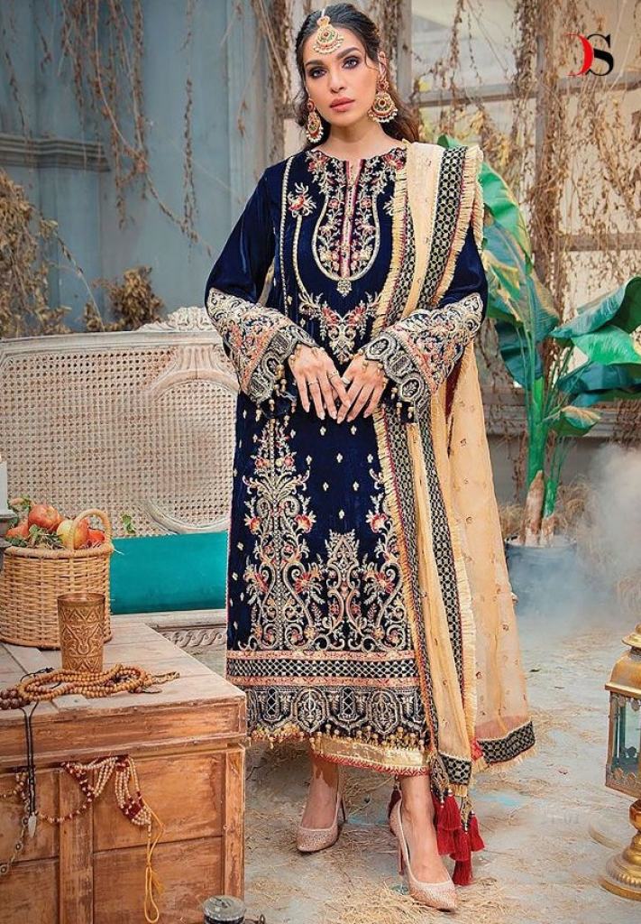 Deepsy Anaya Velvet vol  22 Velvet  Embroidery Wedding Wear Pakistani Salwar Kameez