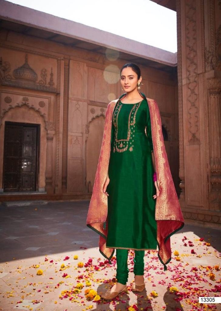 Deepsy Jashn catalog  Festive Wear Embroidery Mulberry Silk Heavy Salwar Suit 