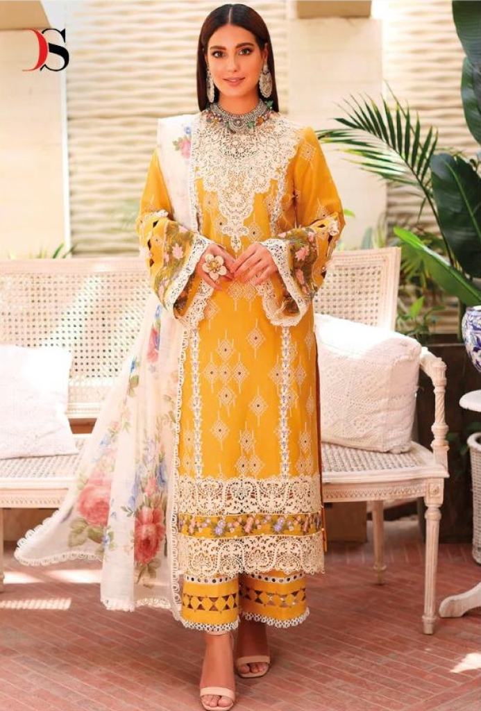 Deepsy Kahf Luxury Lawn Collection 2022 Cambric Cotton Self Embroidery Pakistani Salwar Suits