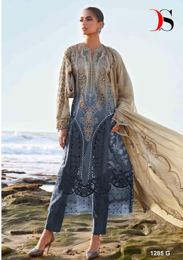 Deepsy Maria B 1285 E To H Cotton With Embroidery Salwar Kameez 