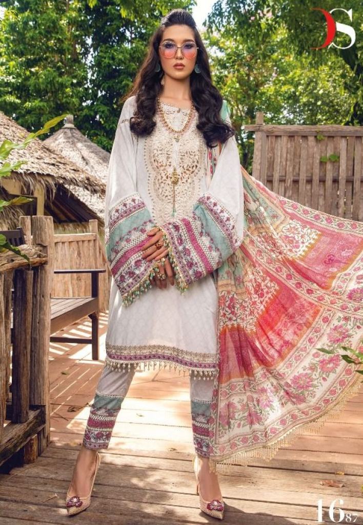 Deepsy Maria B M Print 22 Vol 3 Cotton Heavy Embroidery  Pakistani Salwar Suits
