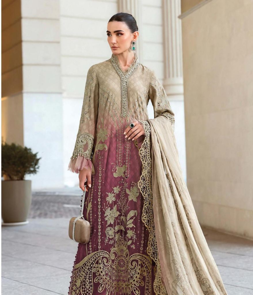 Deepsy Maria B Premium Embroidered E To I Cotton Dupatta Salwar Kameez