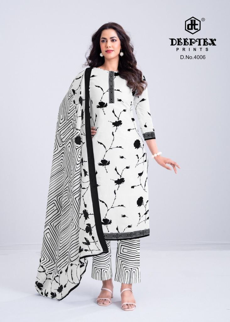 Deeptex Aaliza Black And White Vol 4 Kurti Set