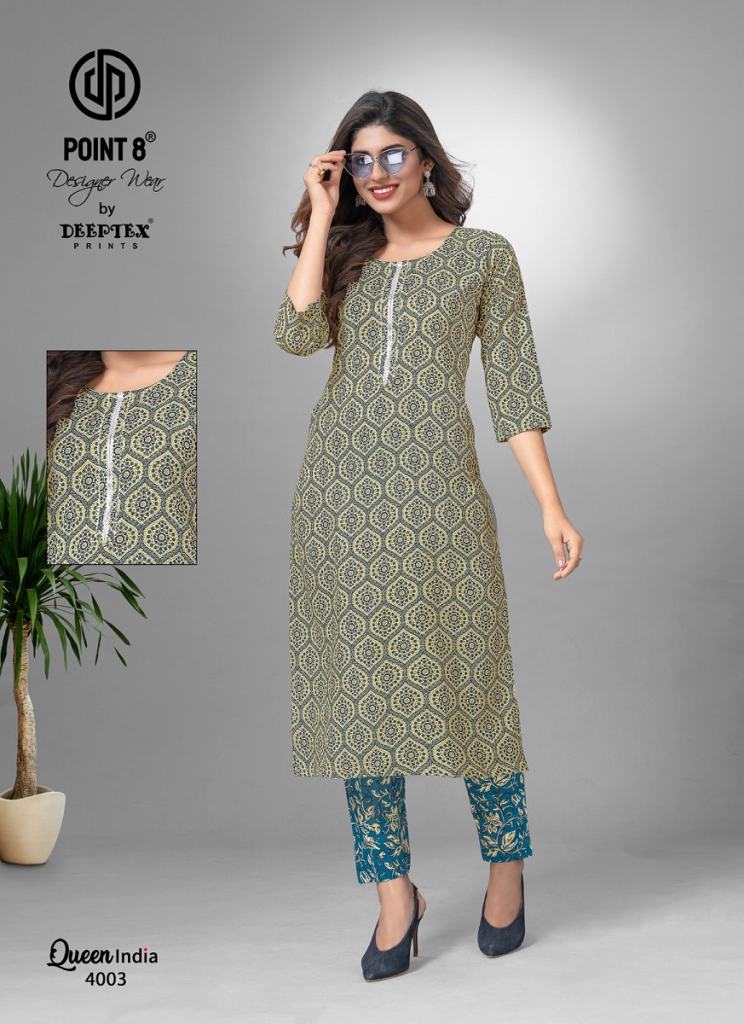 Deeptex Queen India Vol 4 cotton  Kurtis With Bottom Collection