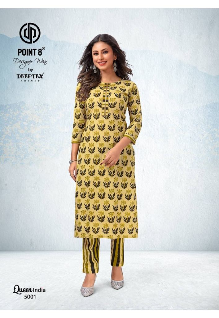 Deeptex Queen India Vol 5 Daily Wear Kurti With Pant Collection