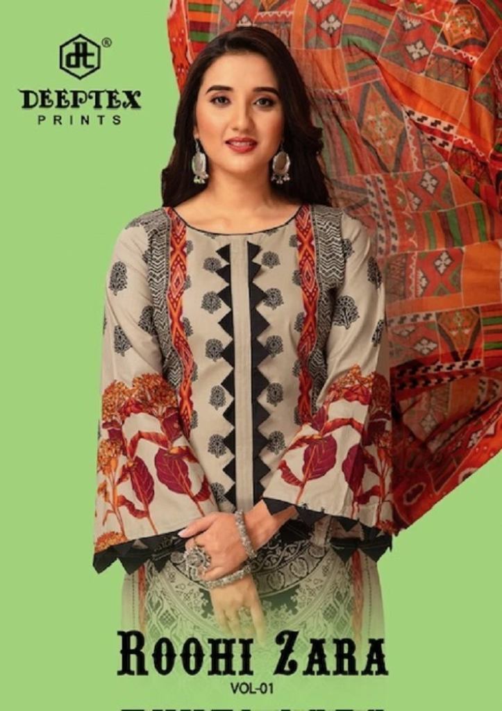 Deeptex Roohi Zara Vol 1 Heavy Lawn Cotton Dress Material