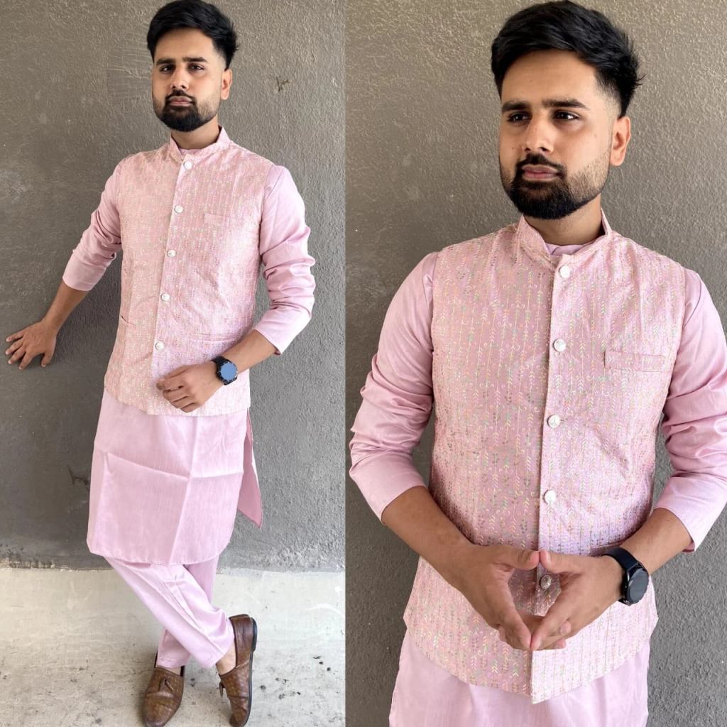 Desi Boys 2 Party Wear Kurta Pajama With Koti