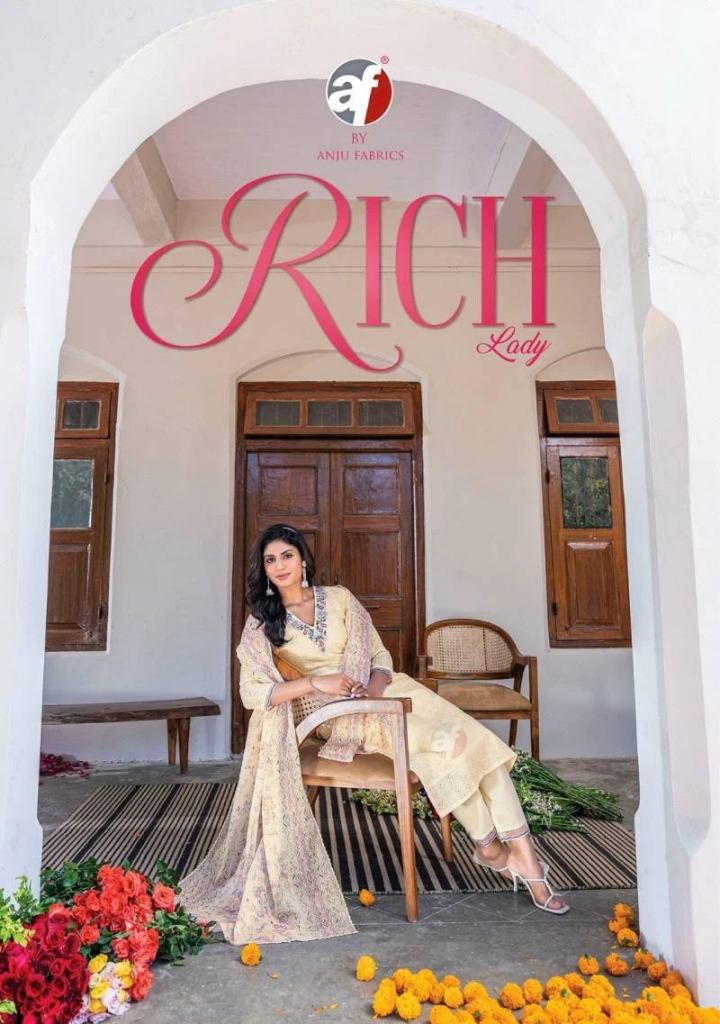 Designer Af Rich Lady Cotton schiffli Salwar Suit