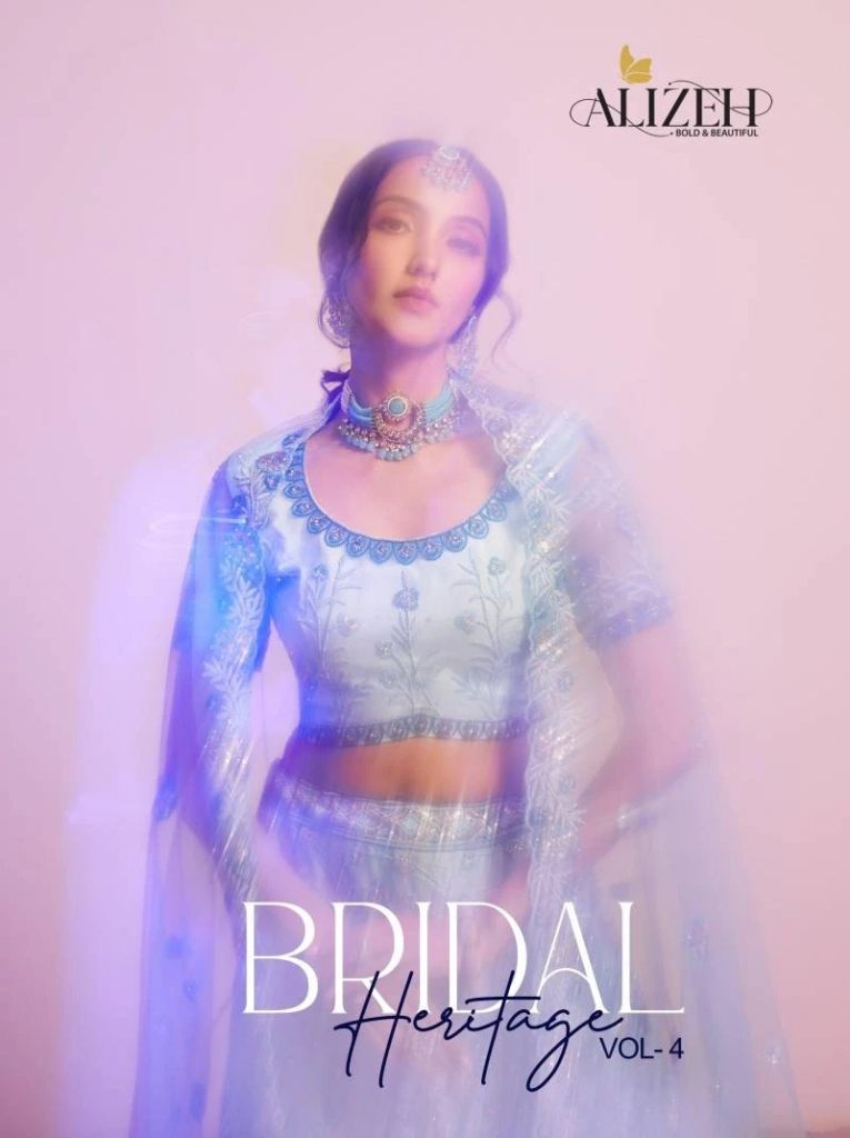 Designer Alizeh Bridal Heritage Vol 4 Net Embroidery Bridal Lehenga Choli