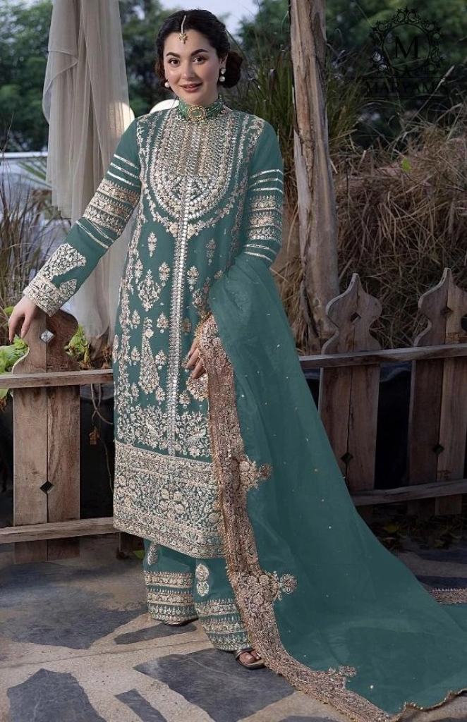Designer Maryams 166 Georgette Exclusive Embroidred  Dress Material 