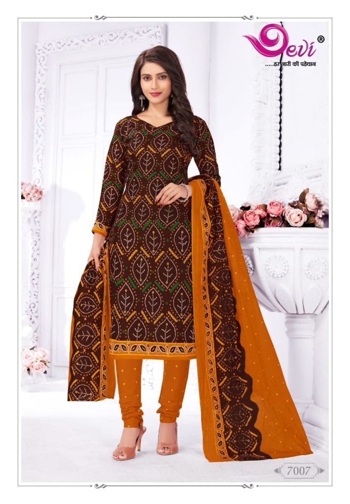 Devi Chunari Special Vol 7 Catalog Designer Wear Beautiful Cotton Bandhani Printed Dress Materials