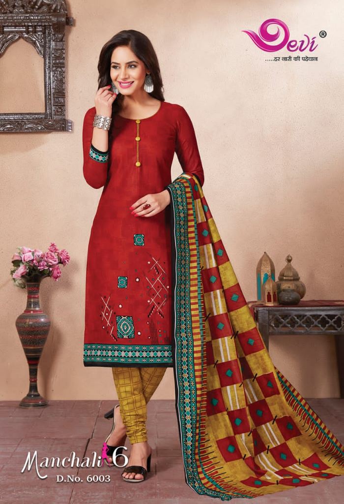 Devi Presents Manchali Vol 6  Printed Cotton Dress Material Online
