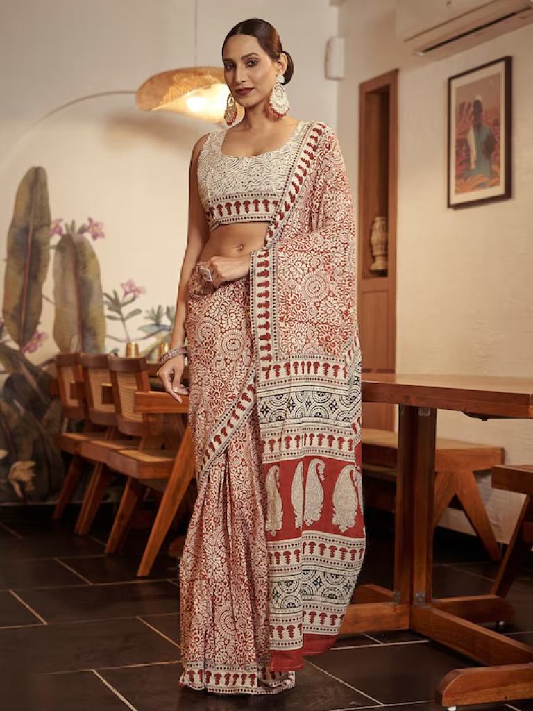 Df Ajrakh Plus Saree