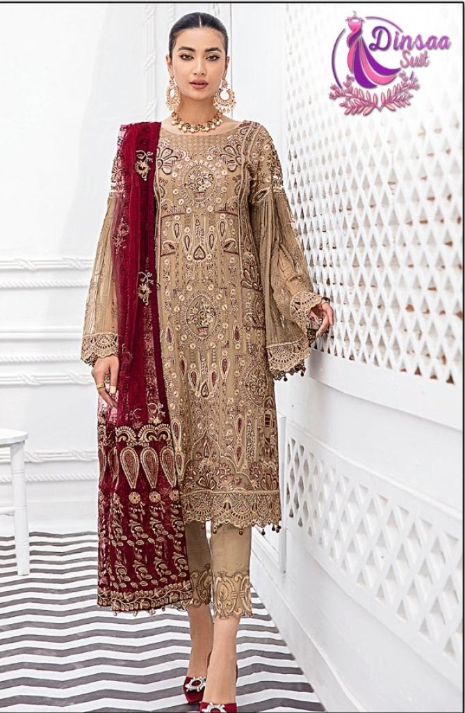 Dinsaa 107 Georgette Embroidery Pakistani Salwar Kameez catalogue 
