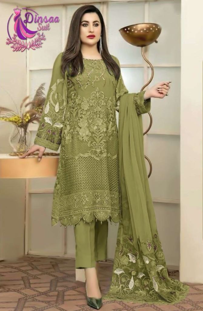Dinsaa 168 Embroidery Pakistani Suit Collection