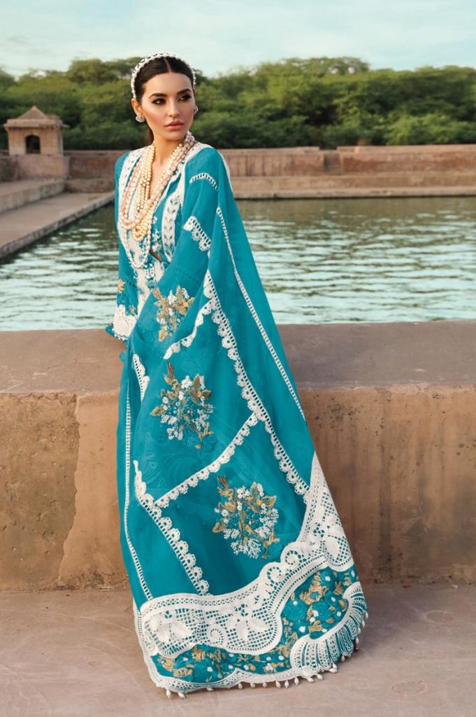 Dinsaa 196 F To J Chikankari Designer Pakistani Suit Collection 