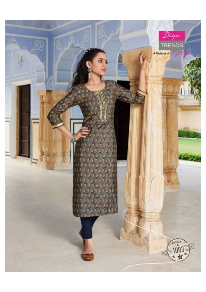 Diya Trends Blossom  vol 1 catalog  Fancy Wear Kurtis With Bottom 