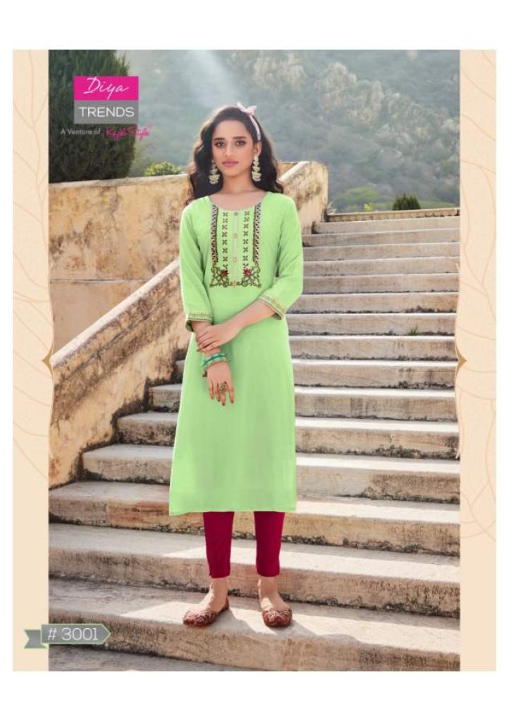 Diya Trends Casual Dairy 3 Catalog Regular Wear Embroidery Kurtis